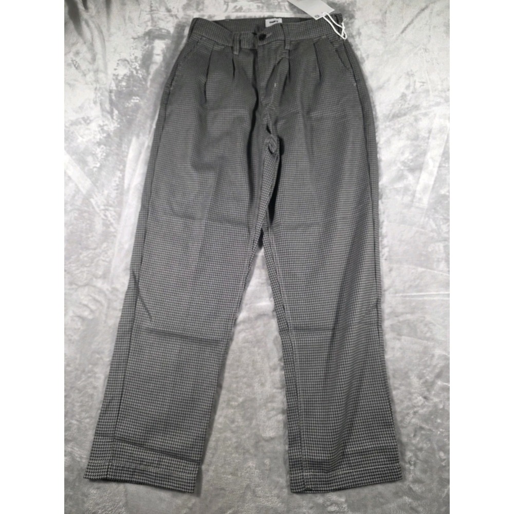 NWT OBEY Fubar Houndstooth Pleated‎ Trouser Pants Men's 30x30 Gray/Black